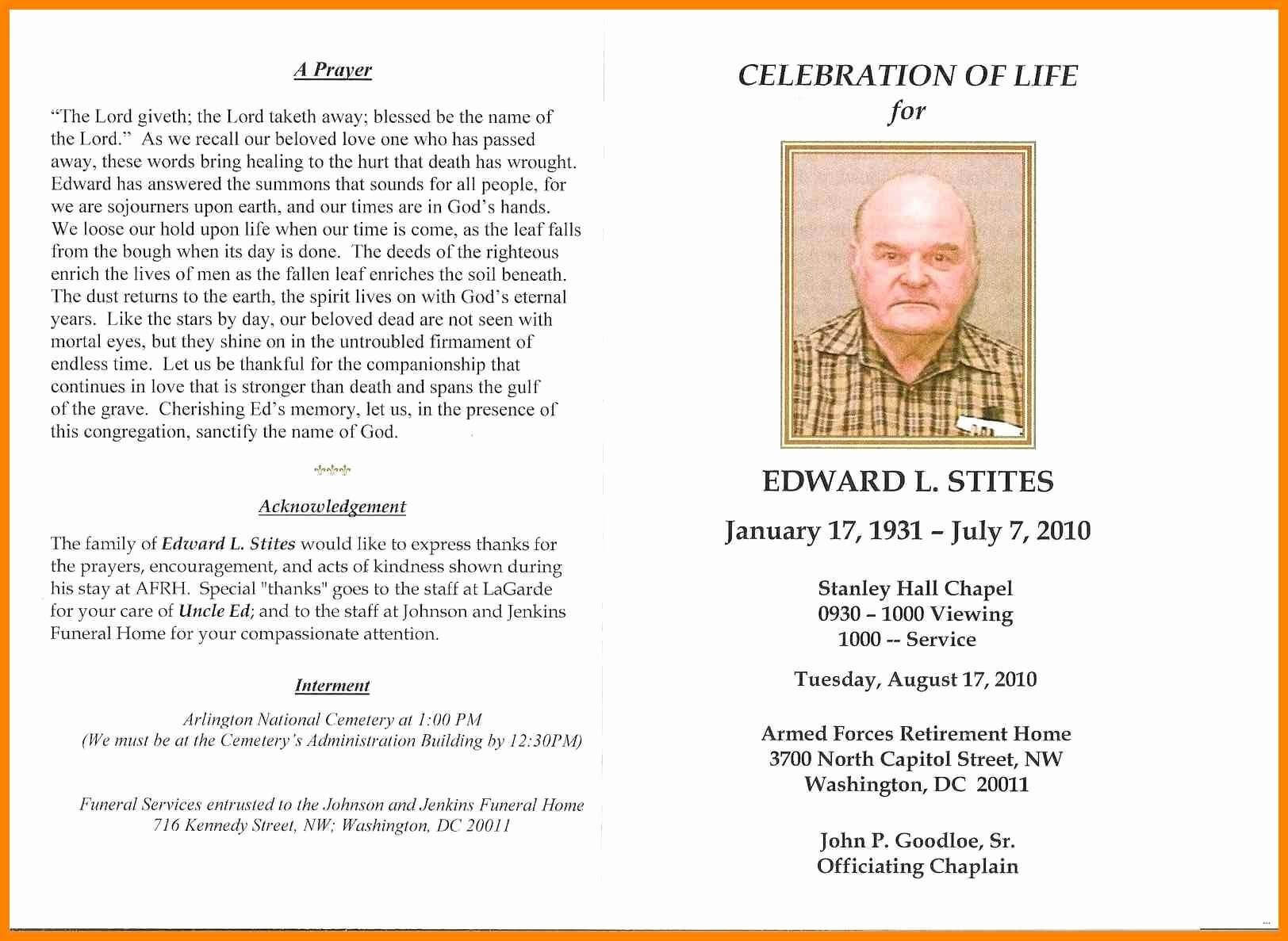 In Memoriam Cards Template Free Celebration Of Life Program For Remembrance Cards Template Free
