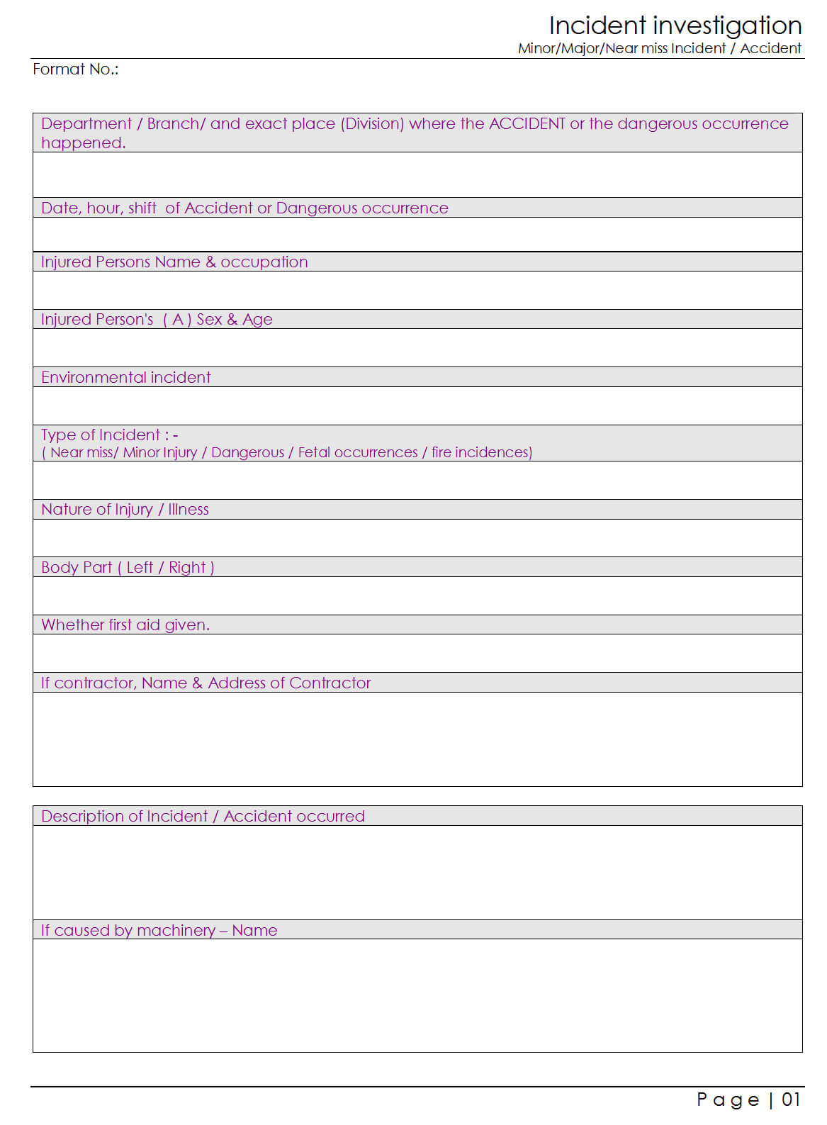 Incident Investigation – Regarding It Major Incident Report Template