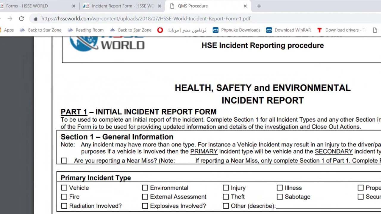 Incident Report Form – Hsse World With Hse Report Template
