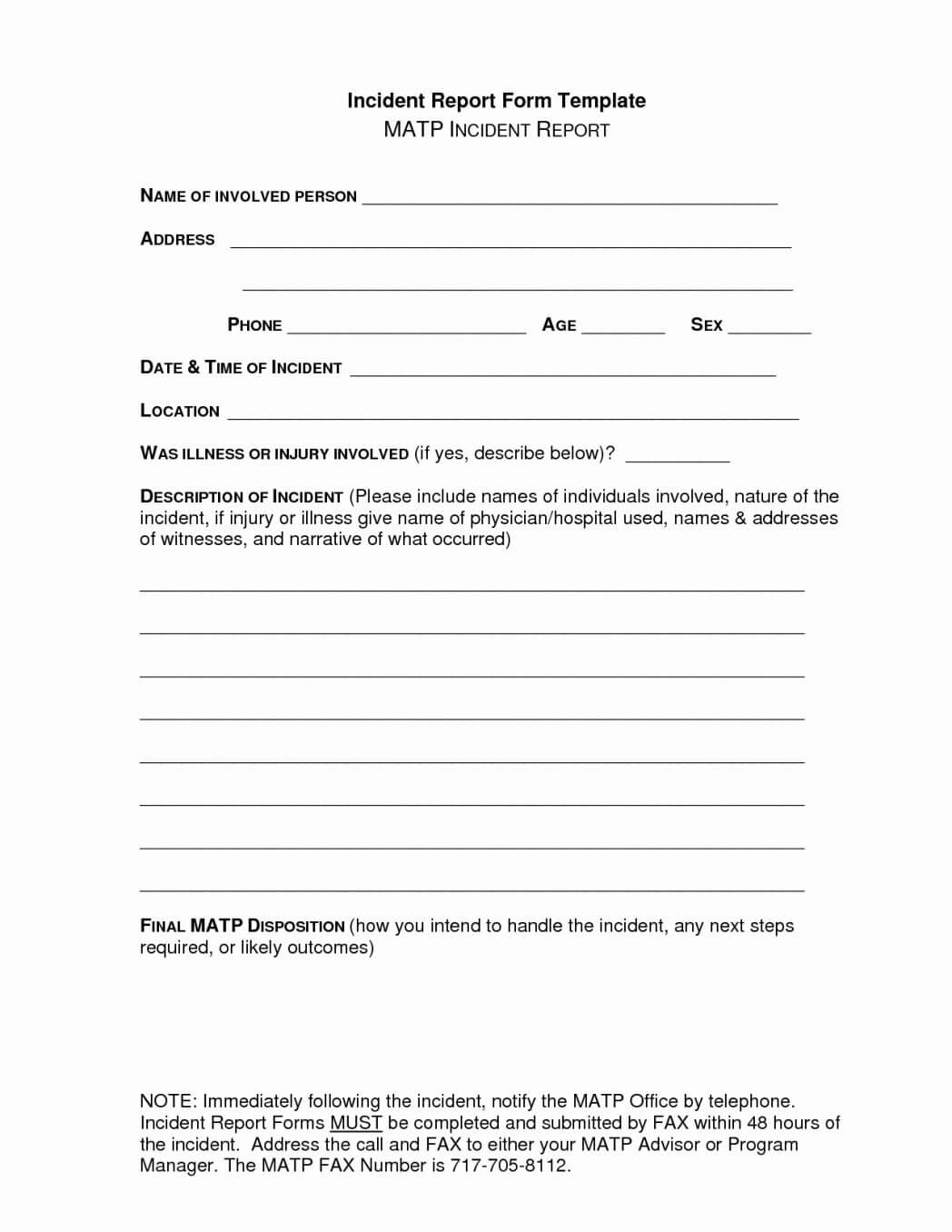 Incident Report Form Template ~ Adriennebailon Inside Incident Report Form Template Qld