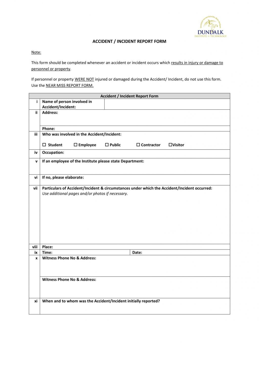 Incident Report Writing Examples Form Template Qld Accident With Incident Report Form Template Qld