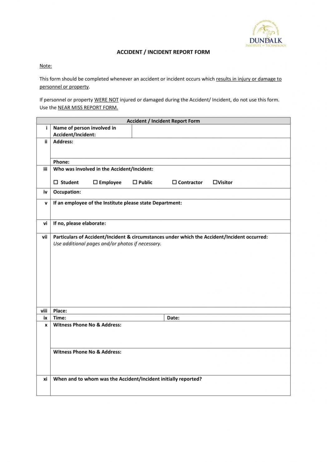 Incident Report Writing Examples Form Template Qld Accident With Incident Report Form Template Qld