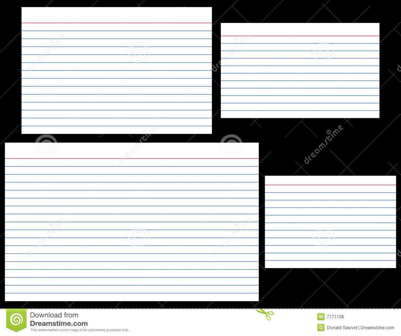 Index Cards Stock Vector. Illustration Of Stationery, Lined Inside 3 By 5 Index Card Template