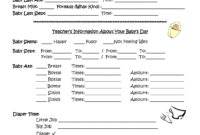 Infant Daily Report | Infant Daily Report, Daycare Forms intended for Daycare Infant Daily Report Template