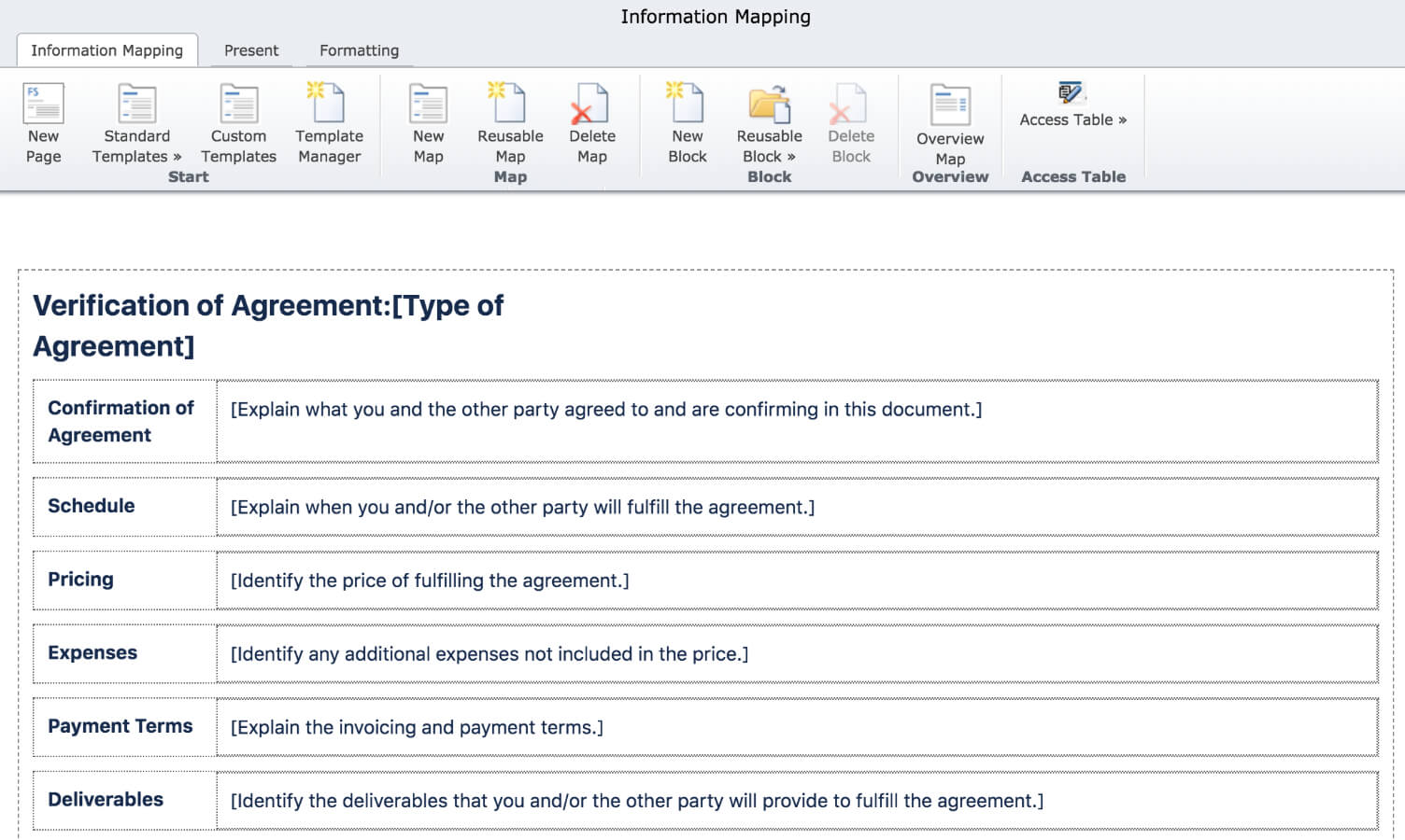 Information Mapping Word Template