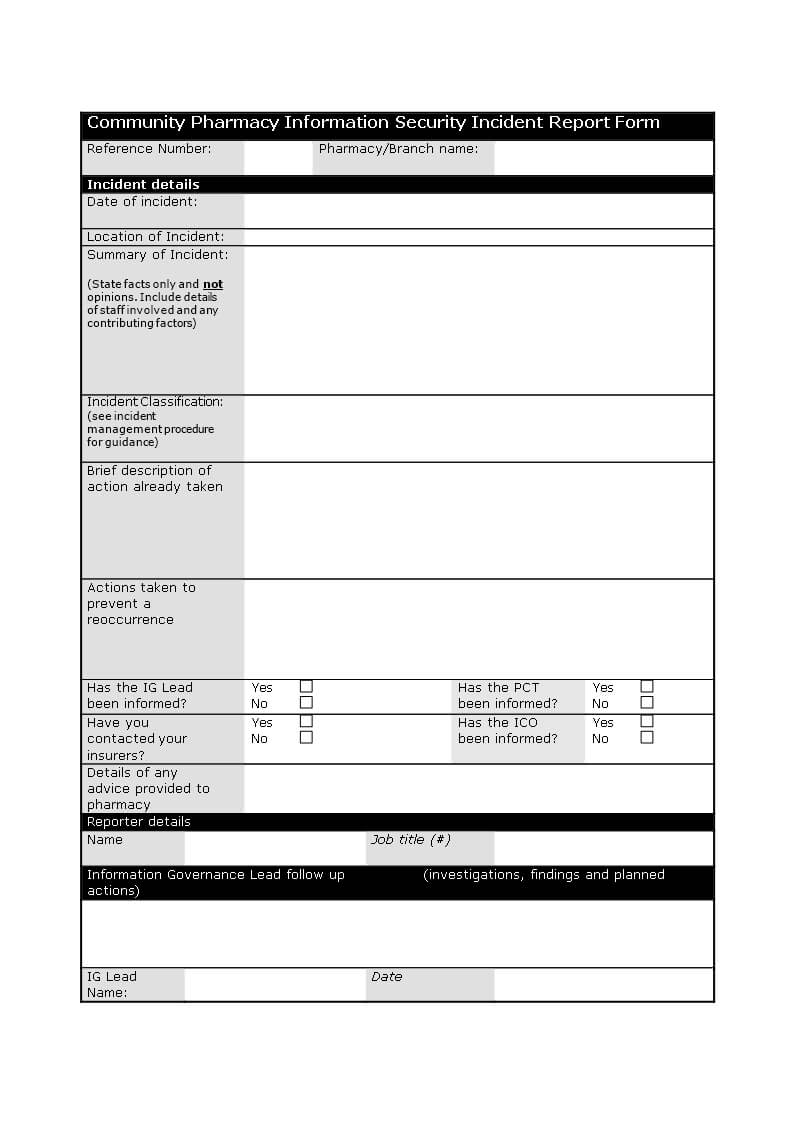 Information Security Incident Report Template | Templates At Throughout Information Security Report Template