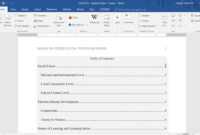 Inserting A Table Of Contents In An Apa Formatted Paper with Microsoft Word Table Of Contents Template