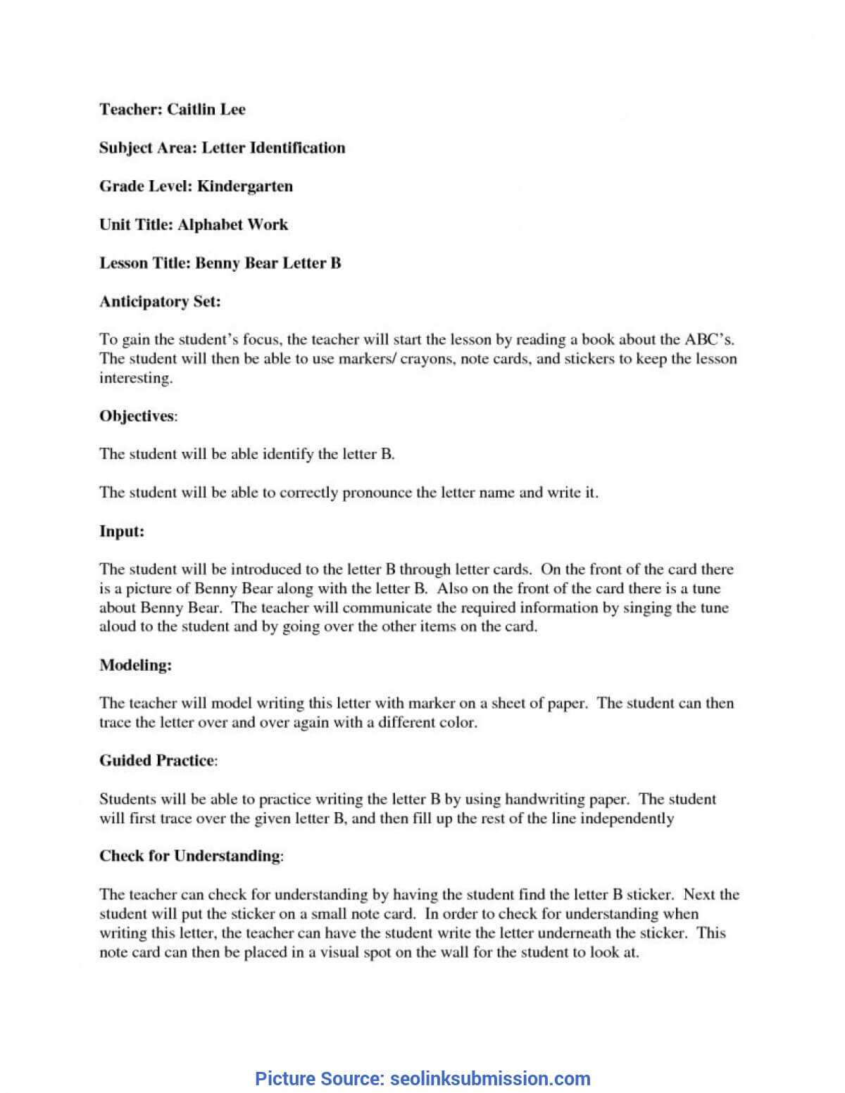 Interesting Madeline Hunter Lesson Plan Example Kindergarten Throughout Madeline Hunter Lesson Plan Template Blank