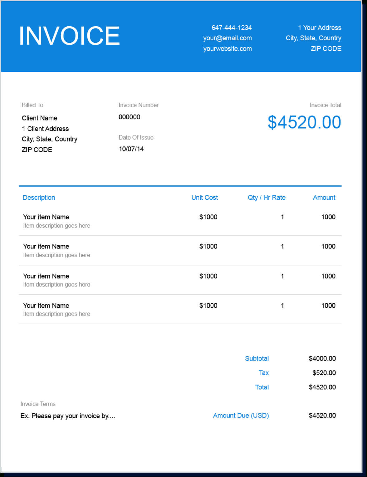 Invoice Template | Create And Send Free Invoices Instantly Inside Free Invoice Template Word Mac