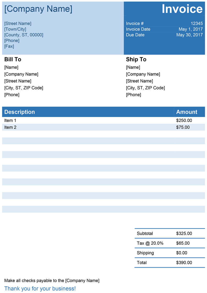 Invoice Template For Word – Free Simple Invoice Regarding Free Proforma Invoice Template Word