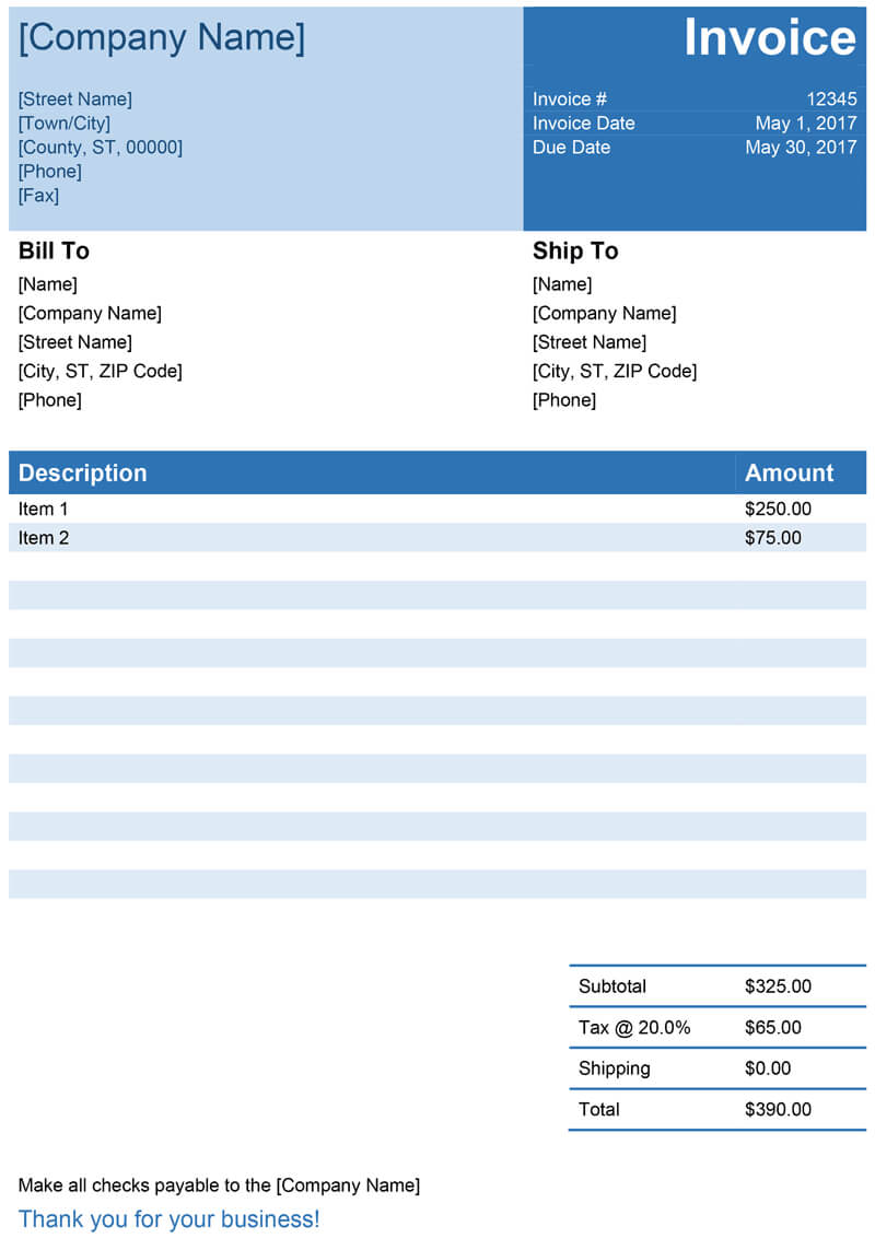 Invoice Template For Word – Free Simple Invoice With Regard To Free Downloadable Invoice Template For Word