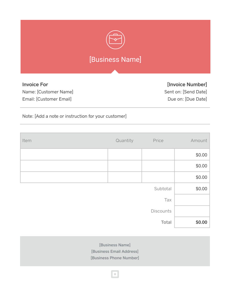 Invoice Template – Generate Custom Invoices | Square With Free Downloadable Invoice Template For Word