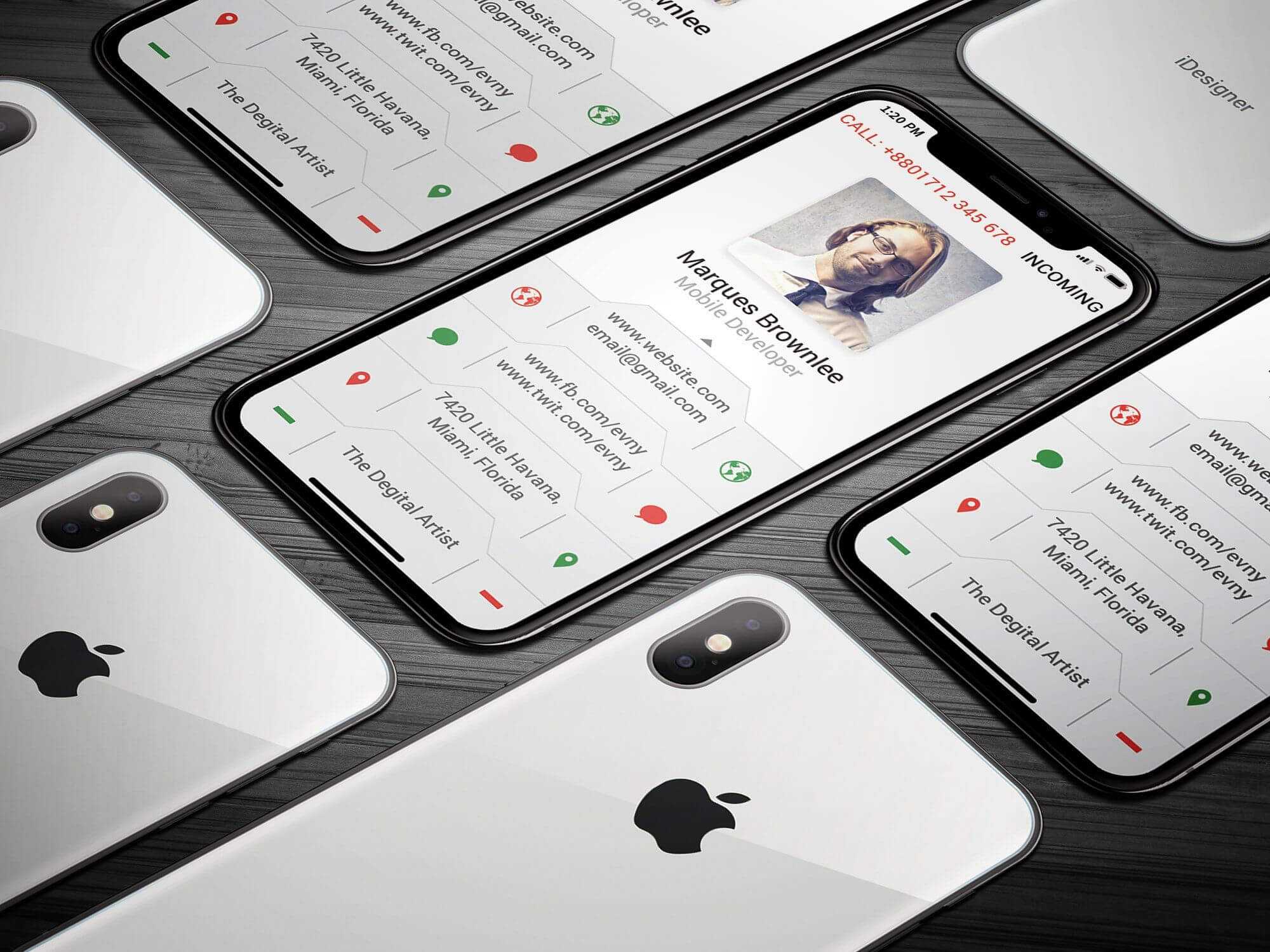 Iphone X Business Card #bleed#dpi#li#features | Business In Iphone Business Card Template