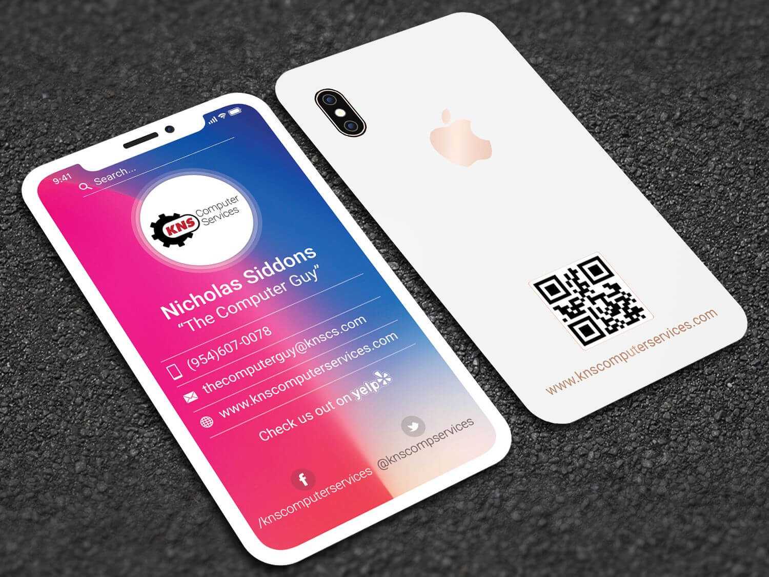 Iphone X Style Business Card | Business Card Design Inside Iphone Business Card Template