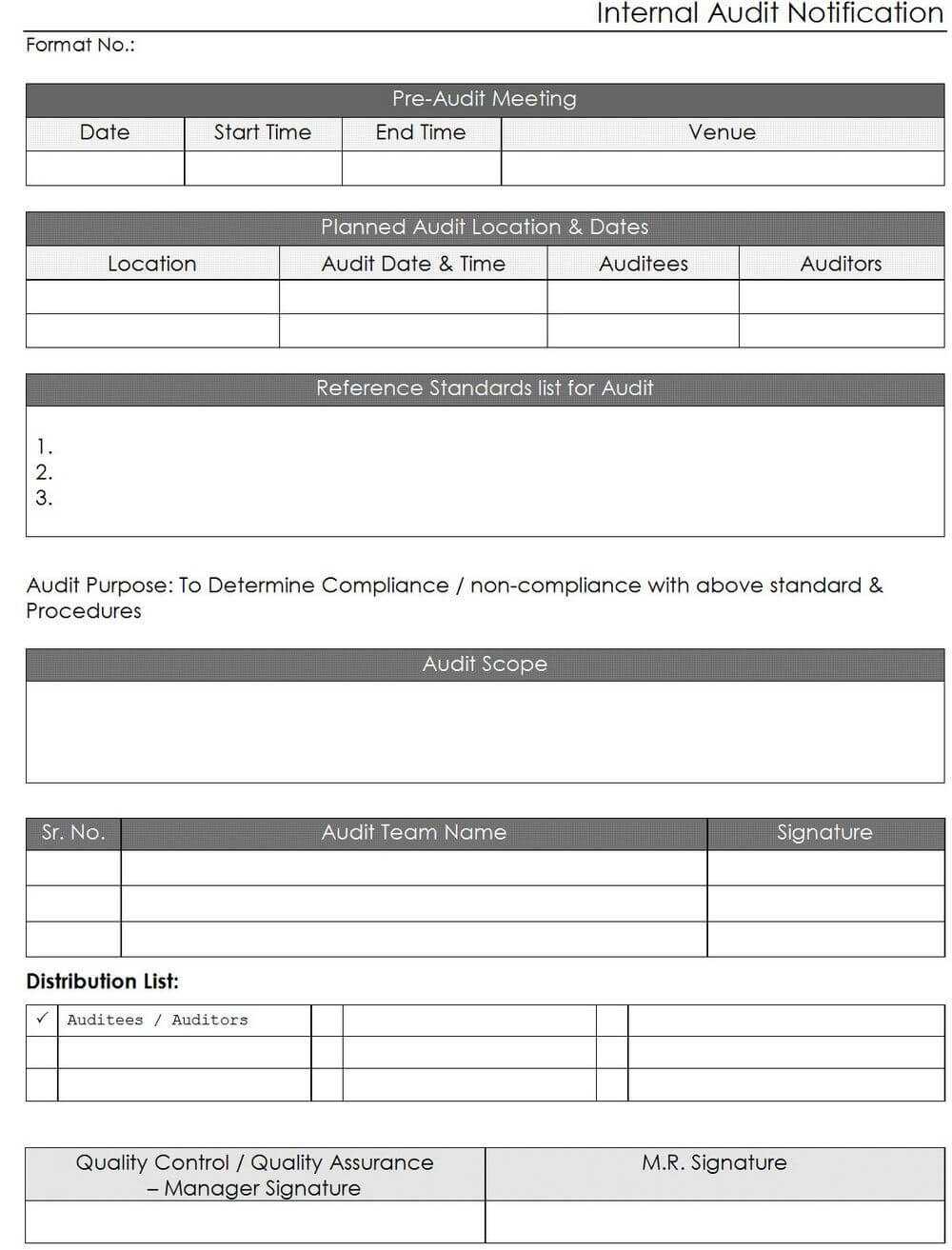 Iso Internal Audit Report Template | Nternal Audit Reporting Regarding Iso 9001 Internal Audit Report Template