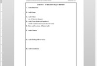 It Security Audit Report Template | Itsd107-1 for Information Security Report Template