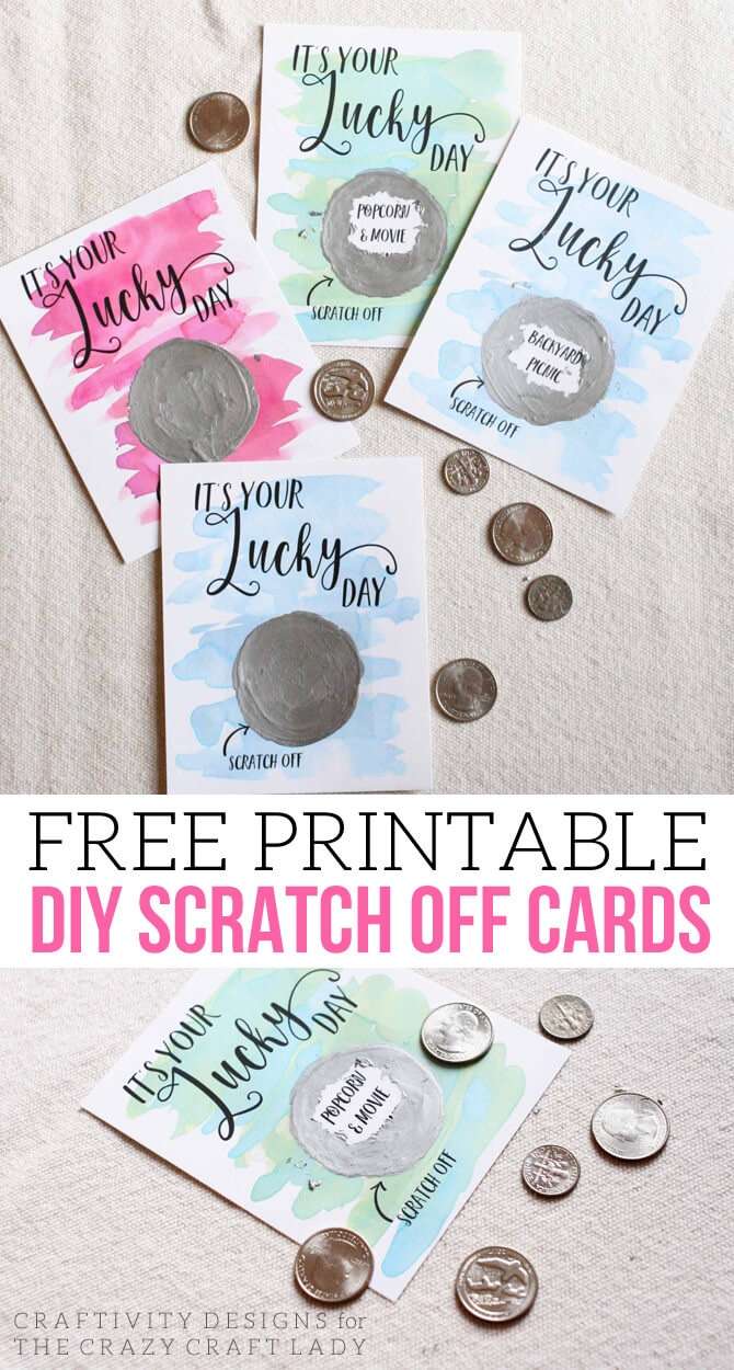 It's Your Lucky Day! Free Diy Scratch Off Cards – The Crazy Within Scratch Off Card Templates