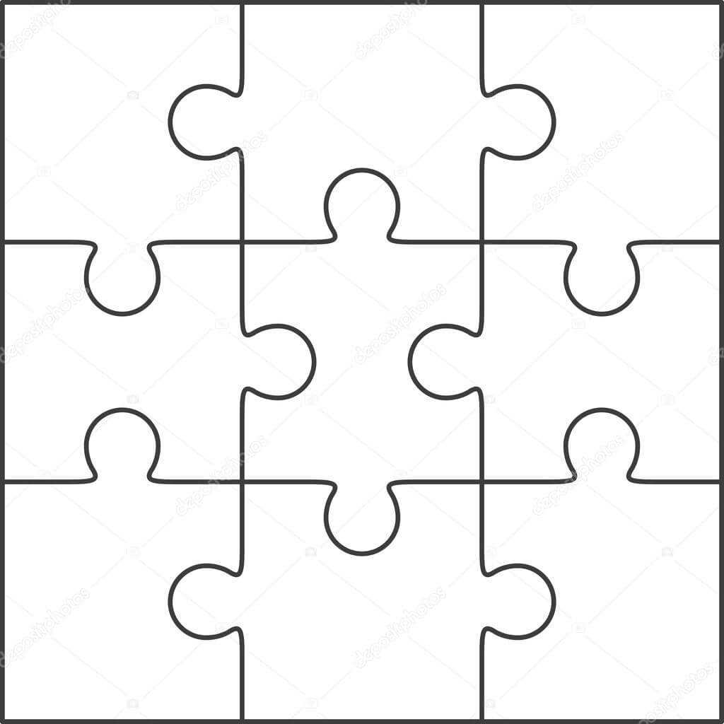 Jigsaw Puzzle Blank Template 3X3 — Stock Vector © Binik1 Intended For Blank Jigsaw Piece Template