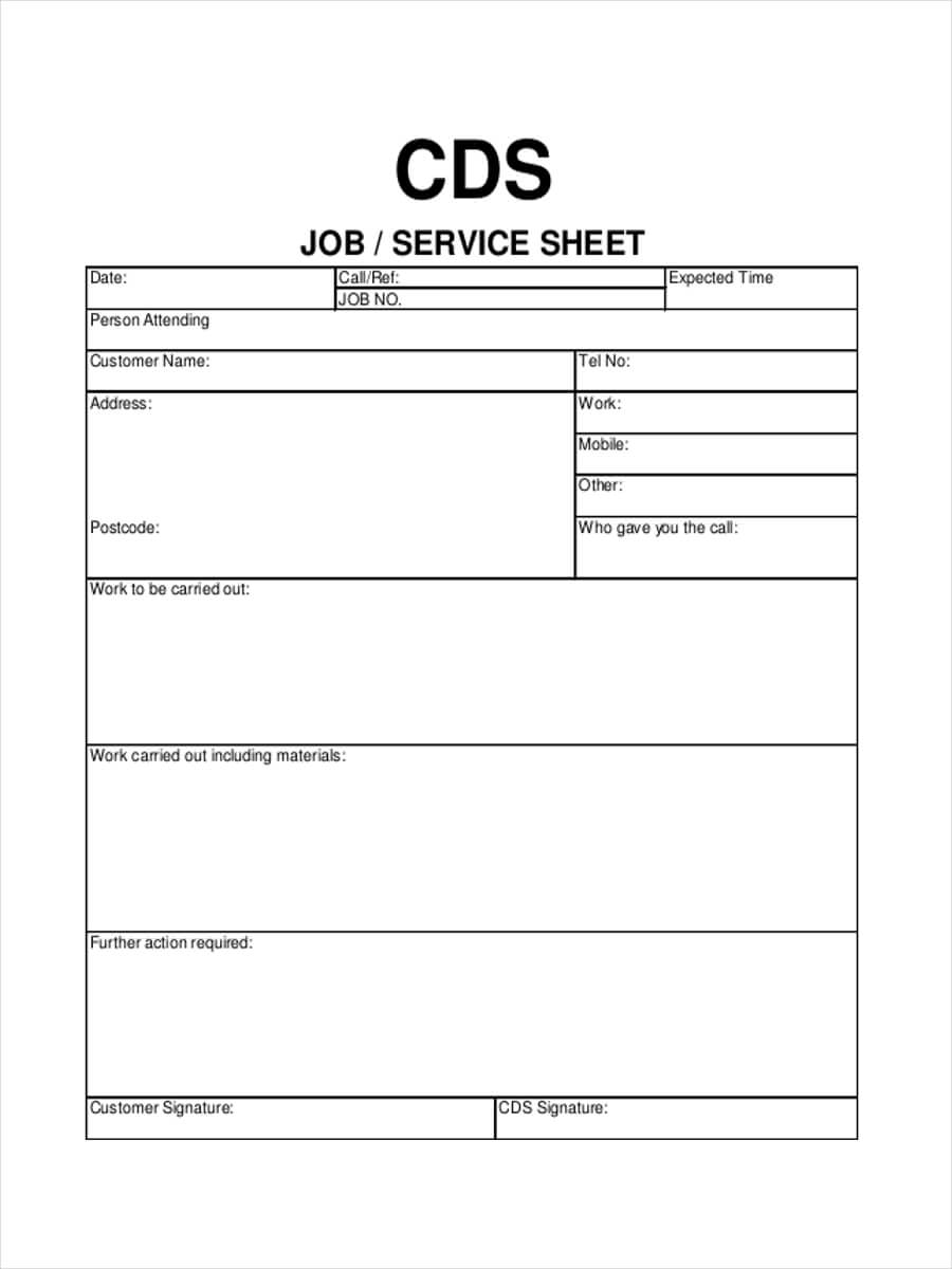 Job Sheets – Major.magdalene Project Inside Mechanic Job Card Template