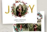 Joy Photo Christmas Card Template, Joy Christmas Card intended for Christmas Photo Card Templates Photoshop