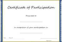 Key Components To Include On Certificate Of Participation within Certificate Of Participation Template Doc