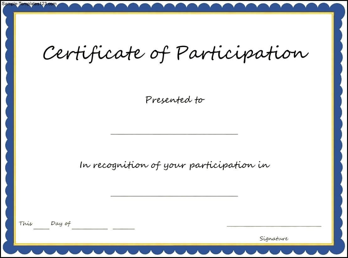 Key Components To Include On Certificate Of Participation Within Certificate Of Participation Template Doc