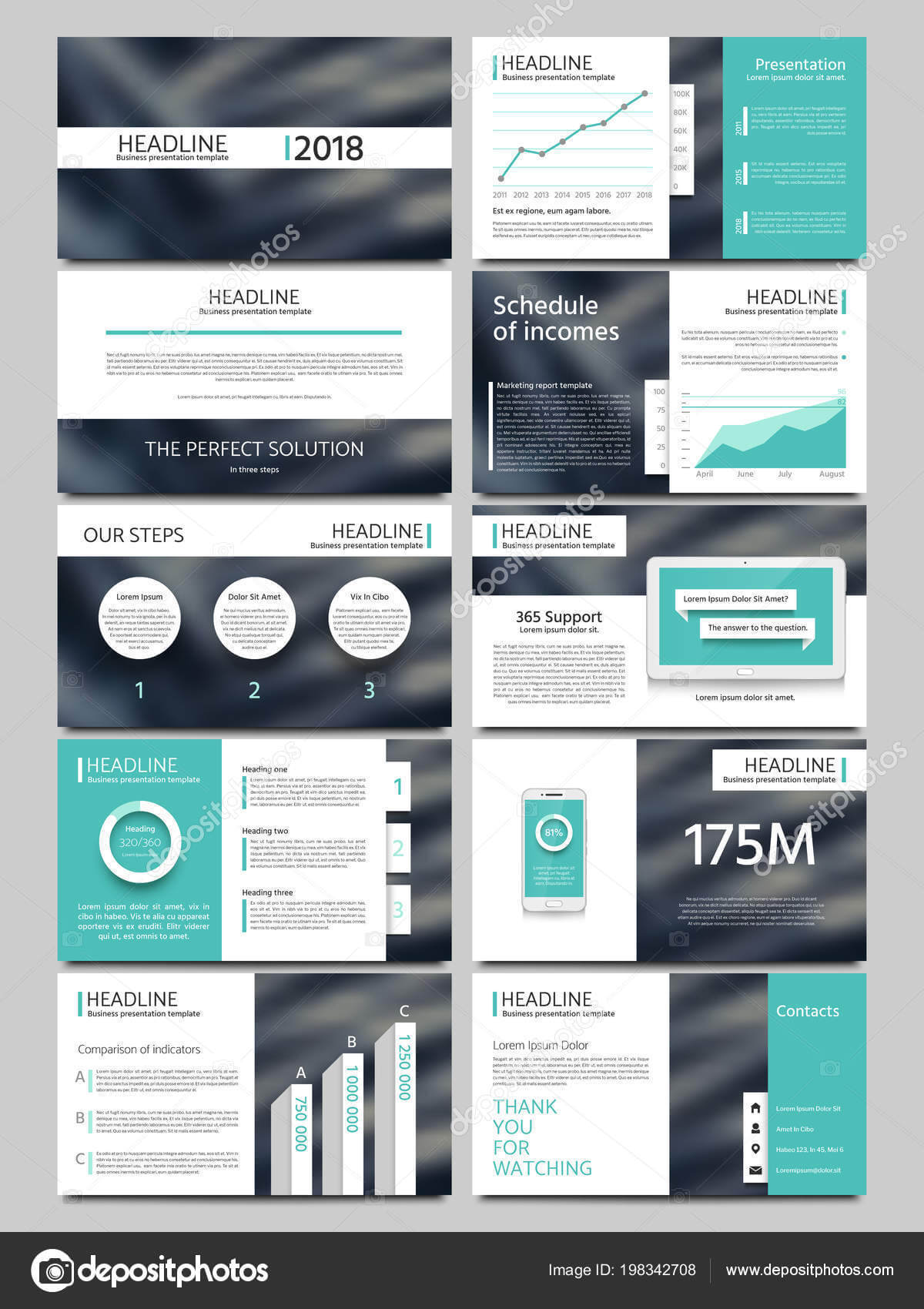 Keynote Style Business Presentation Vector Template With Keynote Brochure Template