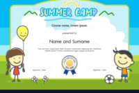 Kids Summer Camp Certificate Document Template intended for Summer Camp Certificate Template