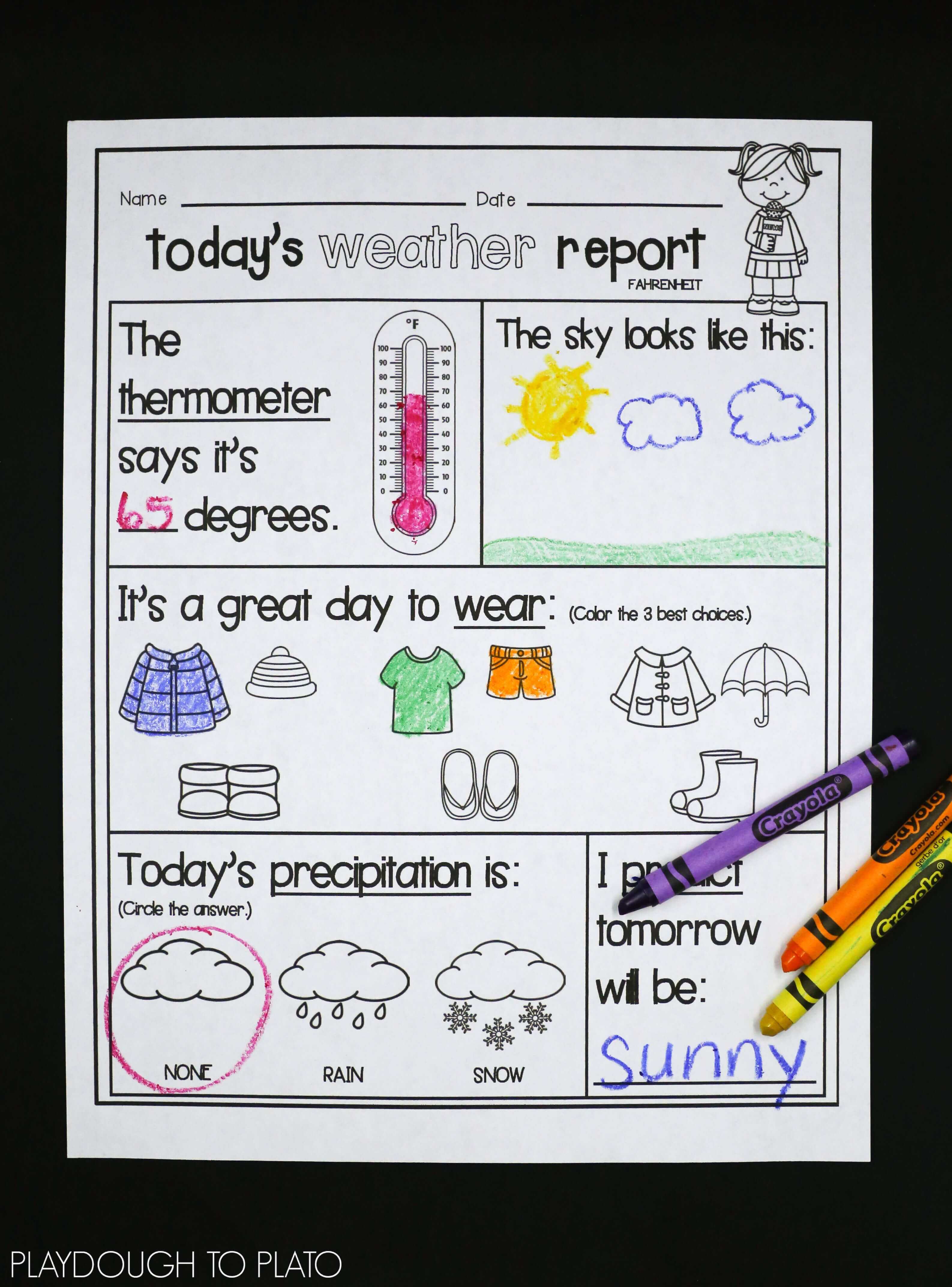 Kids Weather Report Template – Atlantaauctionco With Kids Weather Report Template