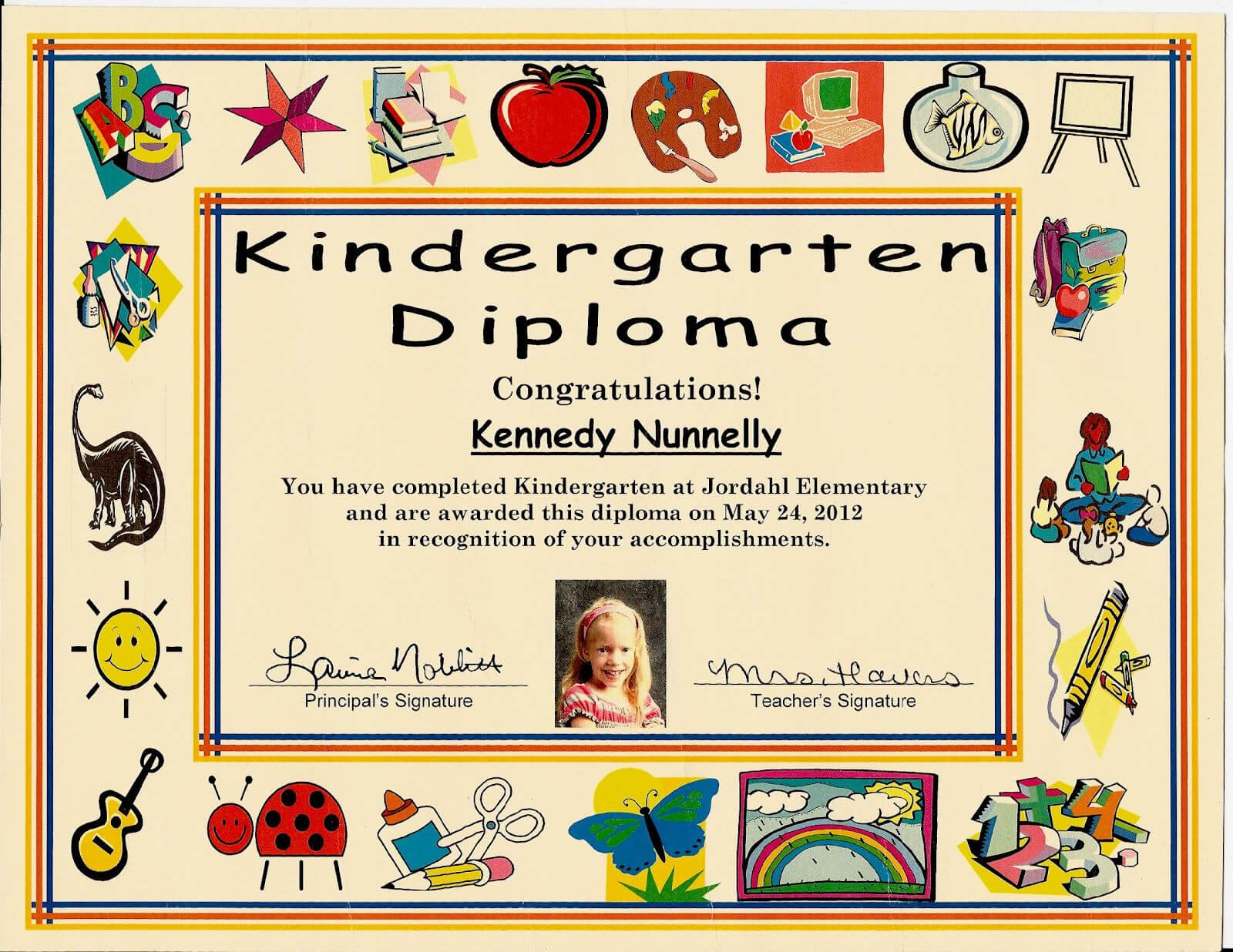 Kindergarten Graduation Certificate | Of 1 Certificate Pre In Hayes Certificate Templates
