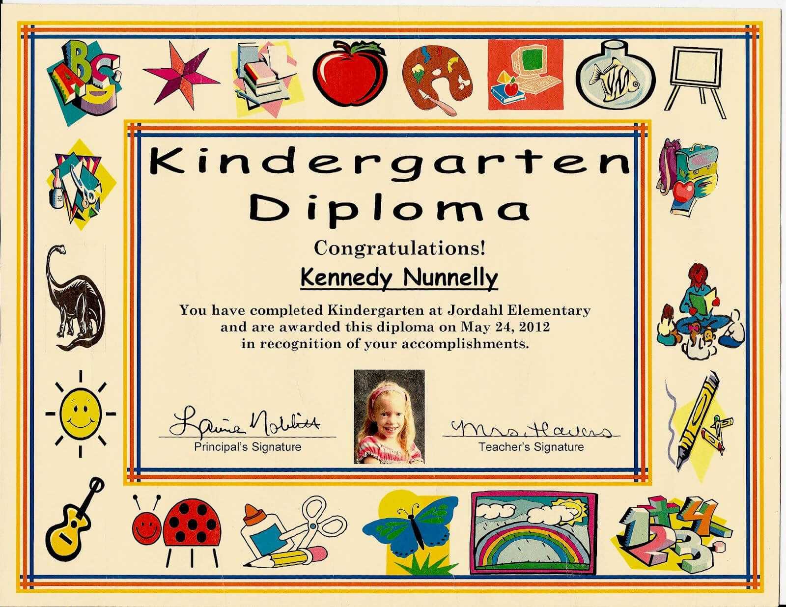 Kindergarten Graduation Certificate | Of 1 Certificate Pre In Hayes Certificate Templates