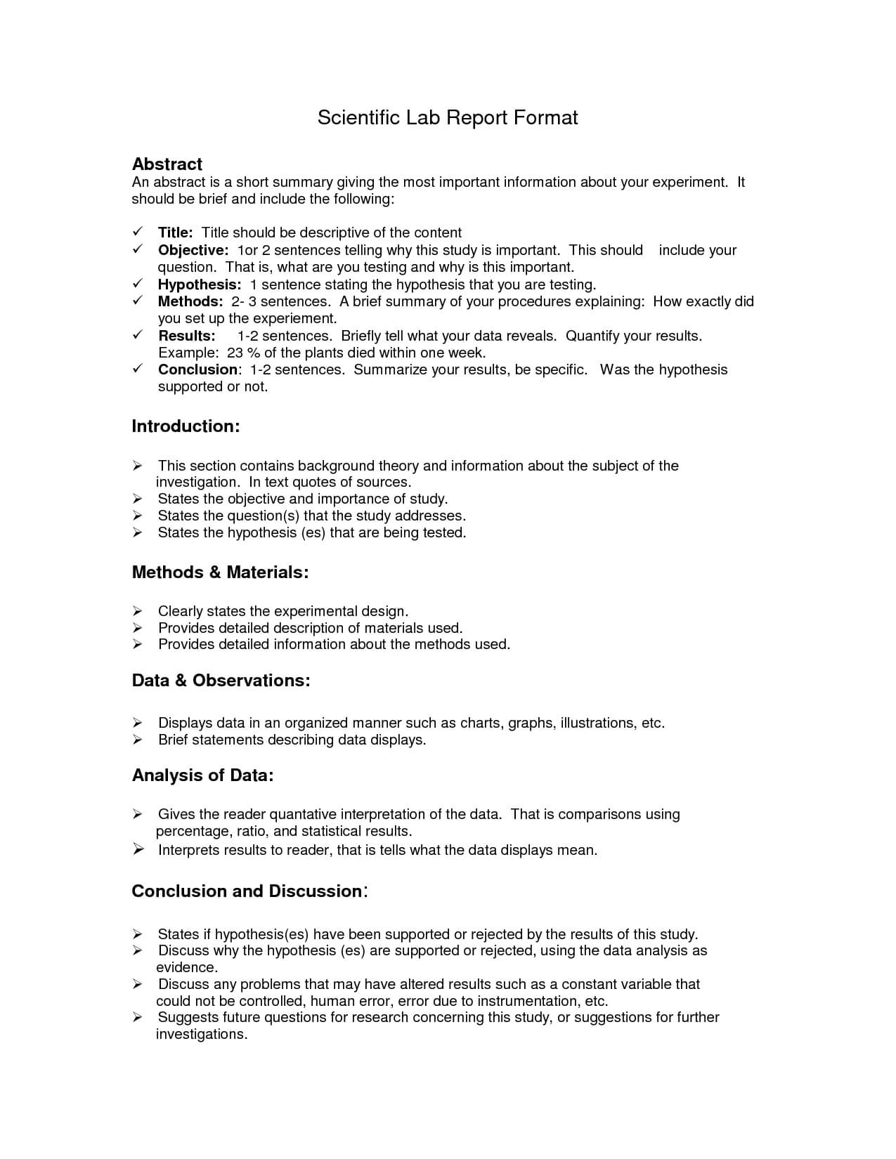 Lab Report Format Doc | Environmental Science Lessons | Lab Within Biology Lab Report Template