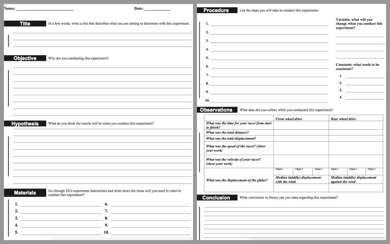 Lab Report Template Middle School - Google Search. For Within Lab Report Template Middle School