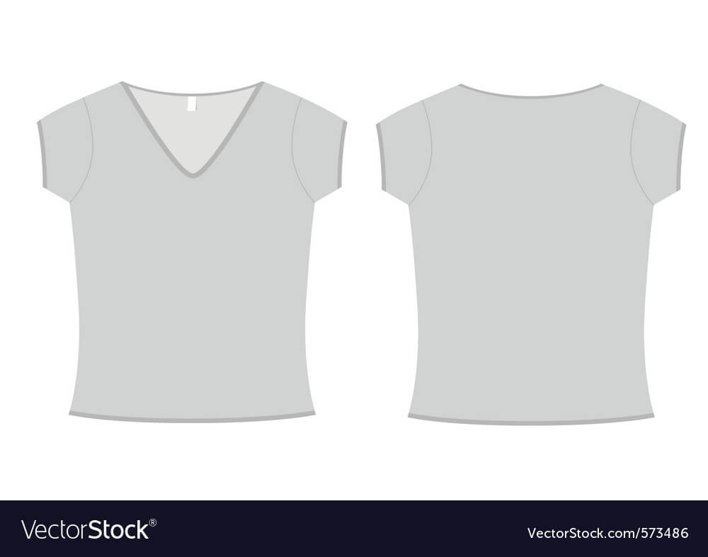 Ladies Vneck Tshirt Template Vector Image With Blank V Neck T Shirt Template