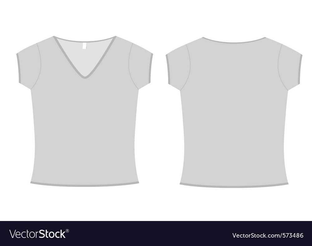 Ladies Vneck Tshirt Template Vector Image With Blank V Neck T Shirt Template