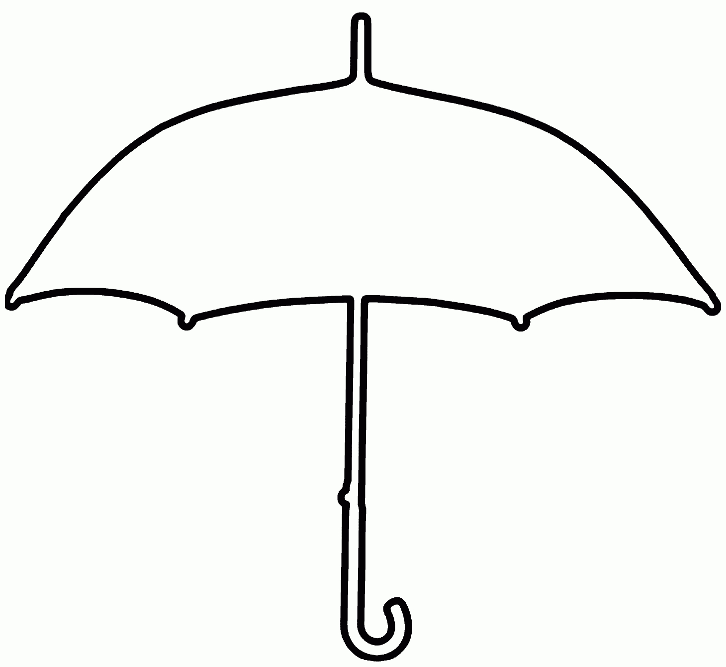 Large Umbrella Template | Umbrella Outline (Black And White Pertaining To Blank Umbrella Template