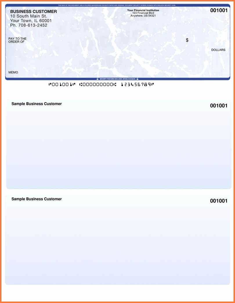 Laser Puter Checks For Blank Business Check Template