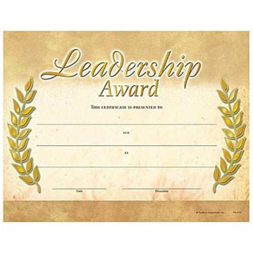 Leadership Award Gold Foil Stamped Certificates Throughout Leadership Award Certificate Template