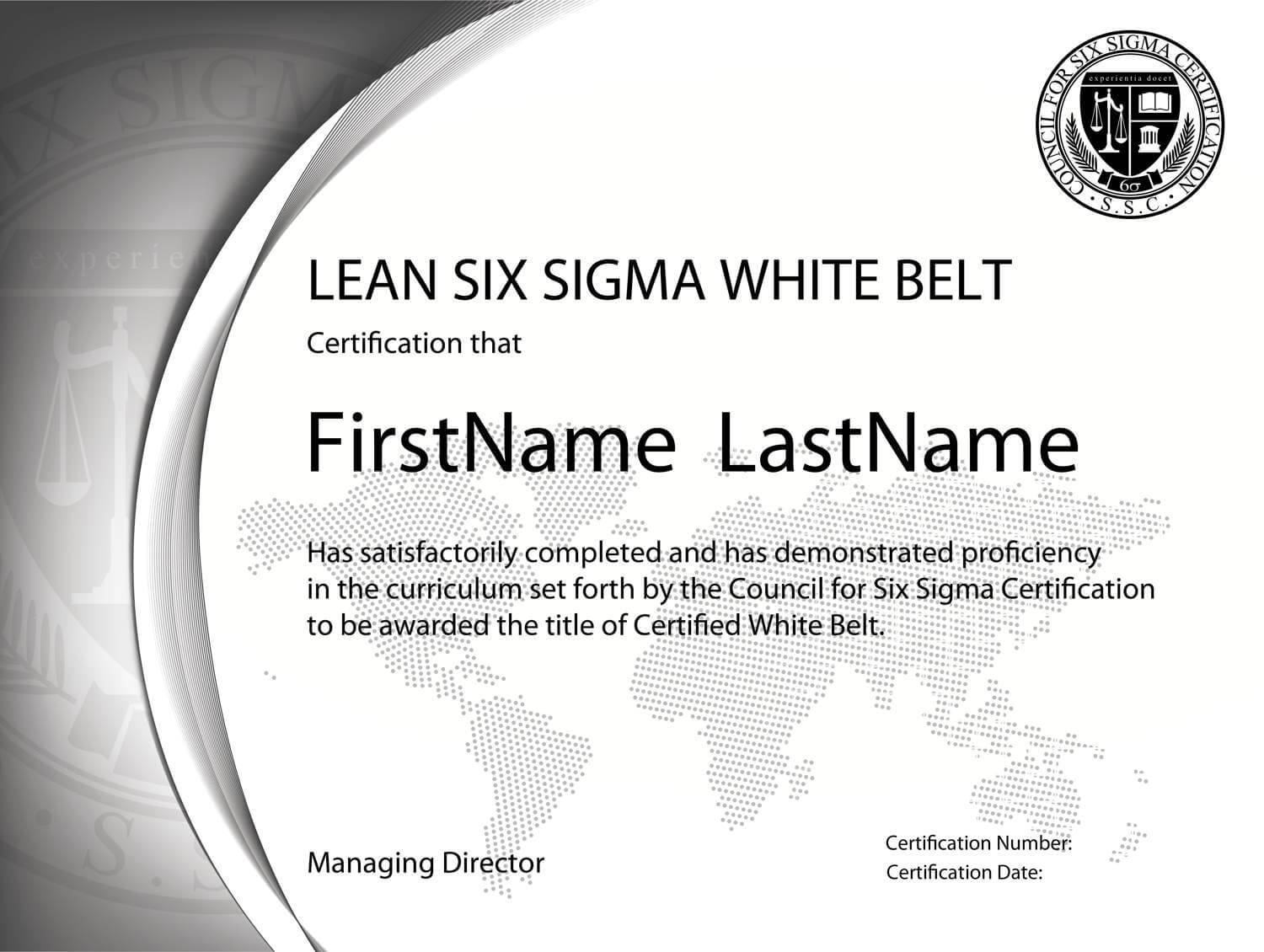 Lean Six Sigma Green Belt Training & Certification In Throughout Green Belt Certificate Template