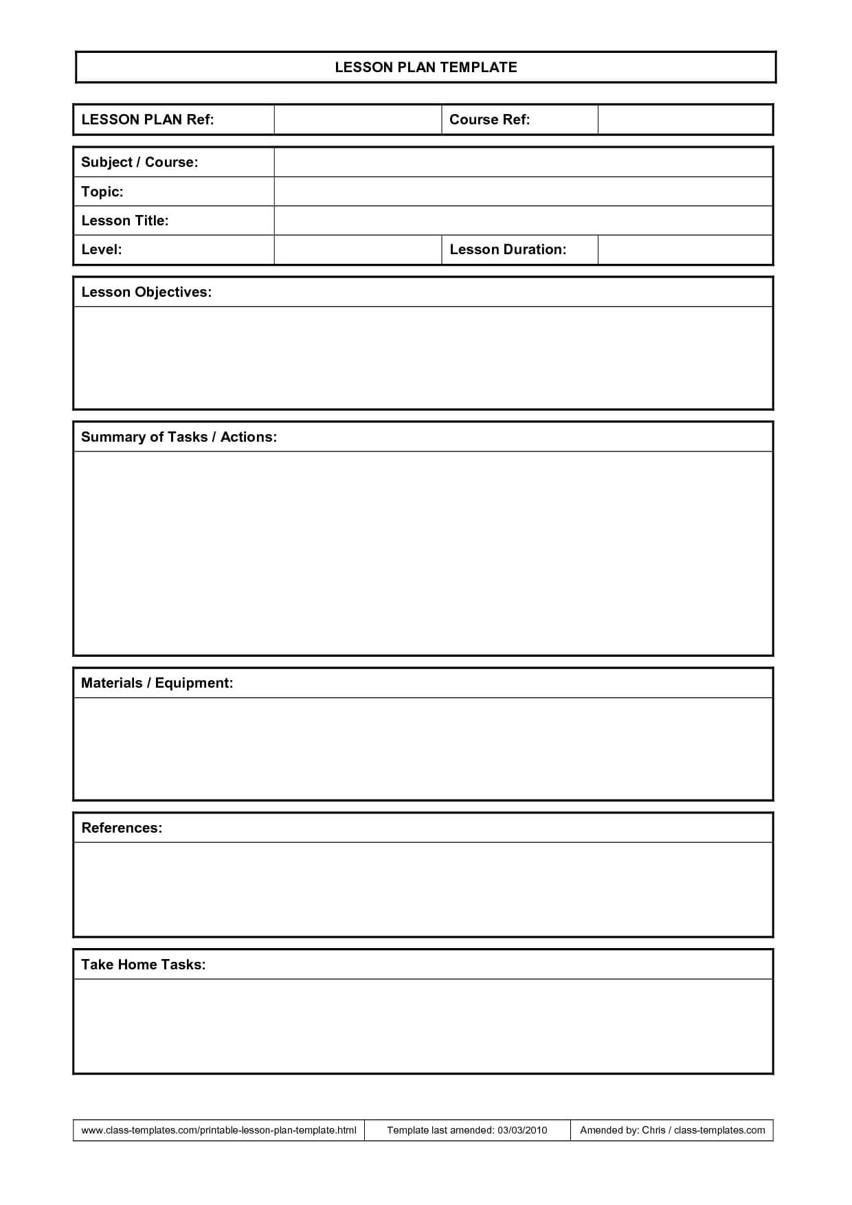 Lesson Plan Template … | Lesson Plan Templates, Lesson Plan Within Teacher Plan Book Template Word