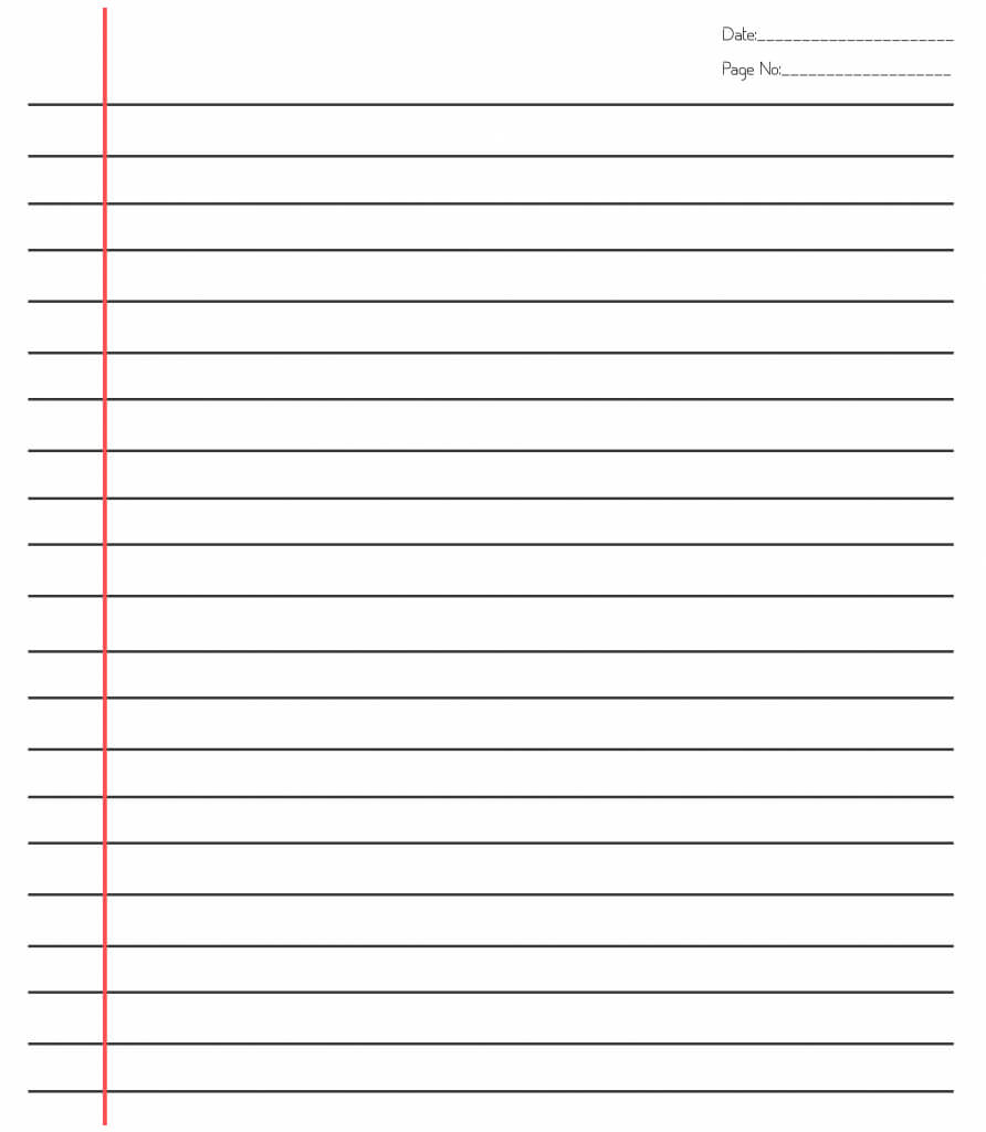 Lined Paper Template Word Landscape Tes A4 Yellow Editable Intended For Notebook Paper Template For Word 2010