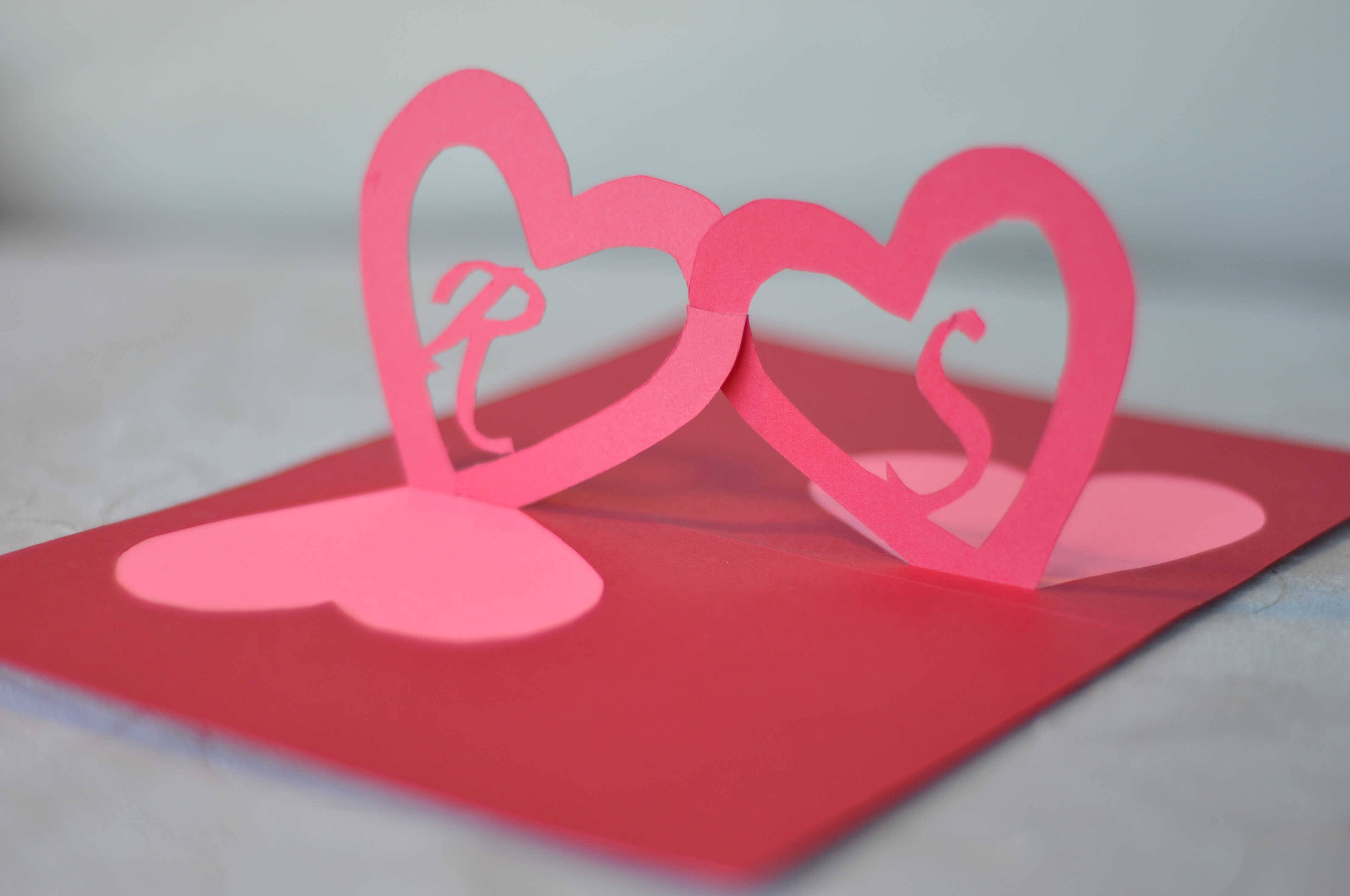 Linked Hearts Pop Up Card Template For Pop Out Heart Card Template