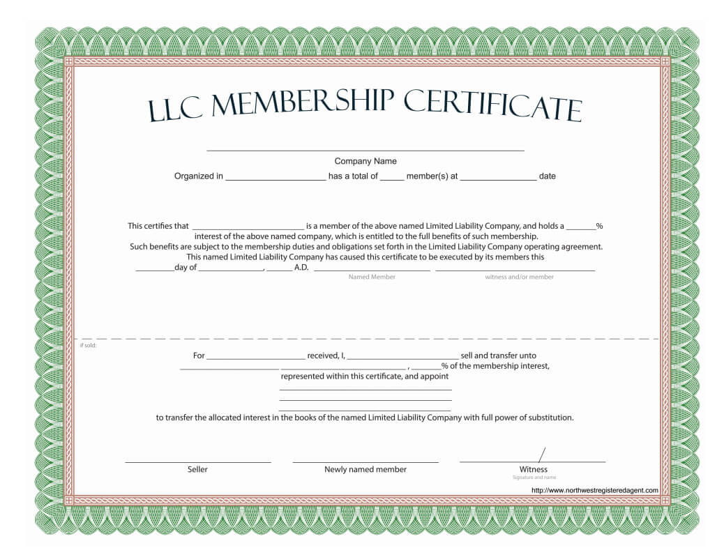 Llc Membership Certificate - Free Template Pertaining To Llc Membership Certificate Template Word