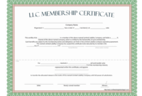 Llc Membership Certificate - Free Template with Certificate Of Ownership Template