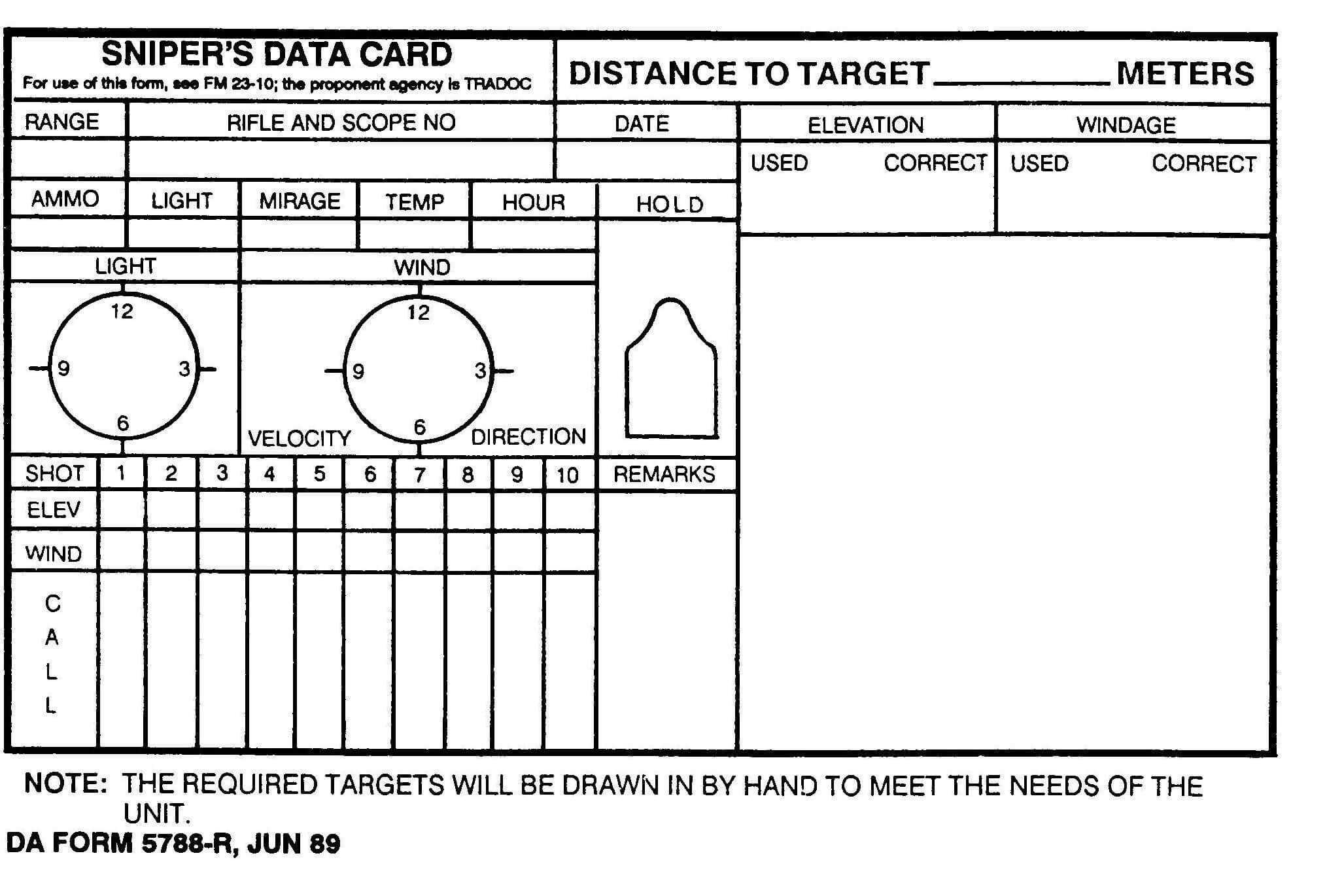 Long Range Shooter| Download | Range Shooter, Shooting Within Dope Card Template