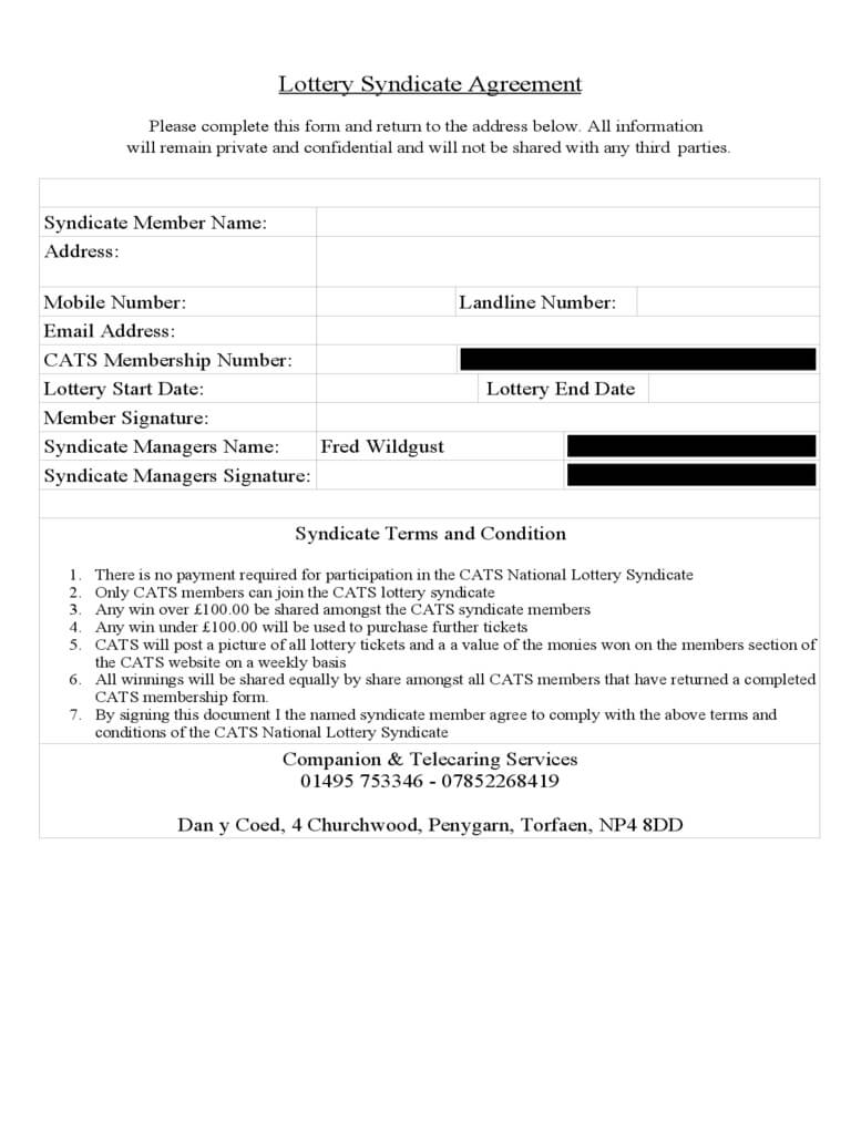 Lottery Syndicate Agreement Form – 6 Free Templates In Pdf Throughout Lottery Syndicate Agreement Template Word