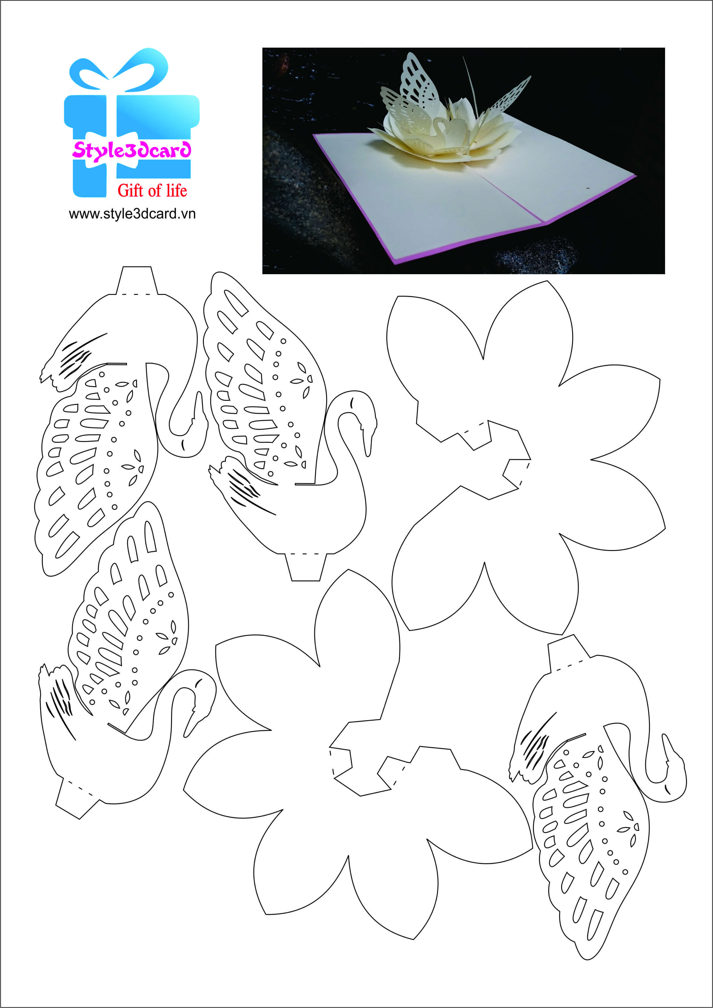 Love Swan 3D Pop Up Card 2 | Pop Up I Kirigami Pattern | Pop With Regard To Diy Pop Up Cards Templates