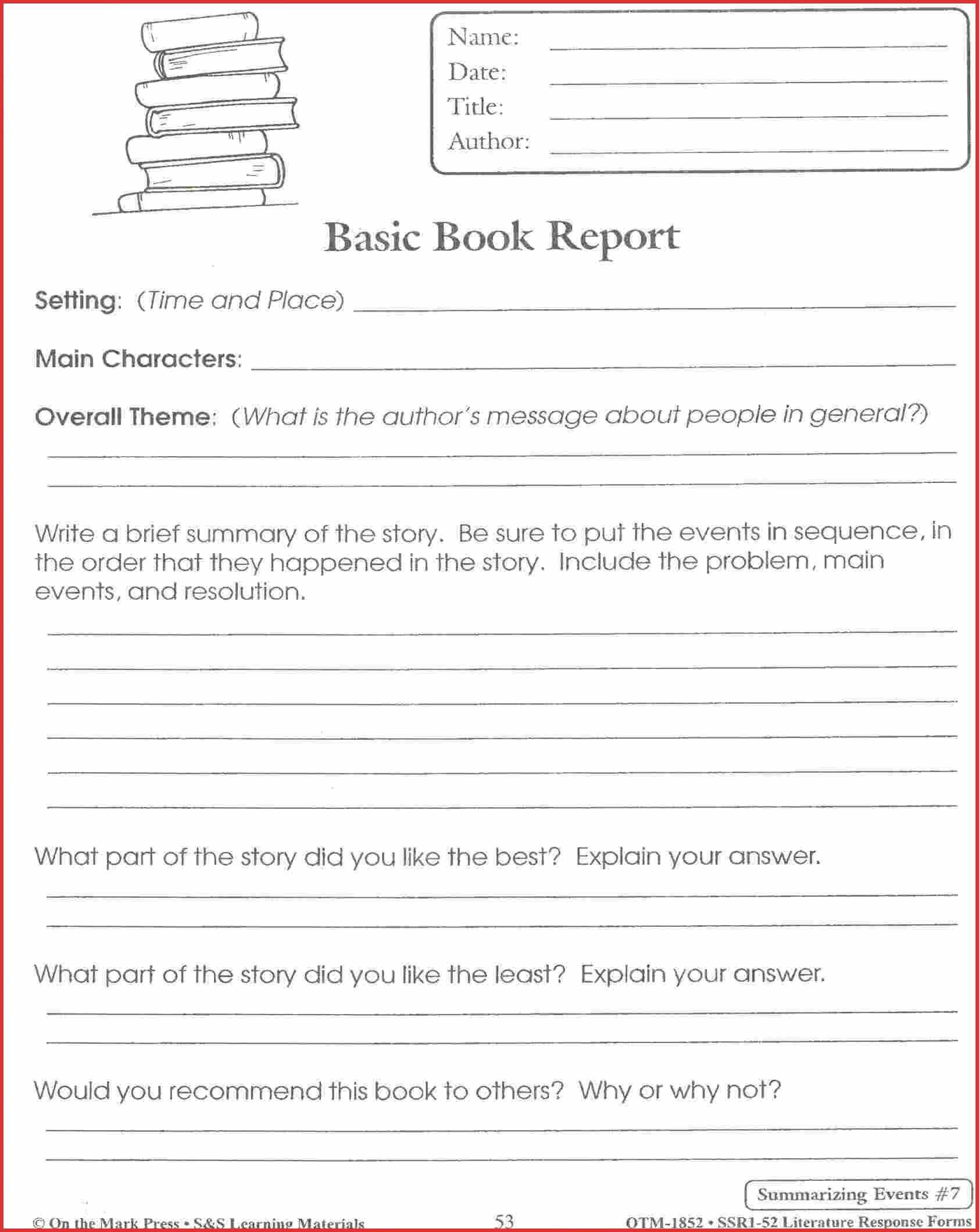 Lovely 4Th Grade Book Report Template | Job Latter For Story Report Template