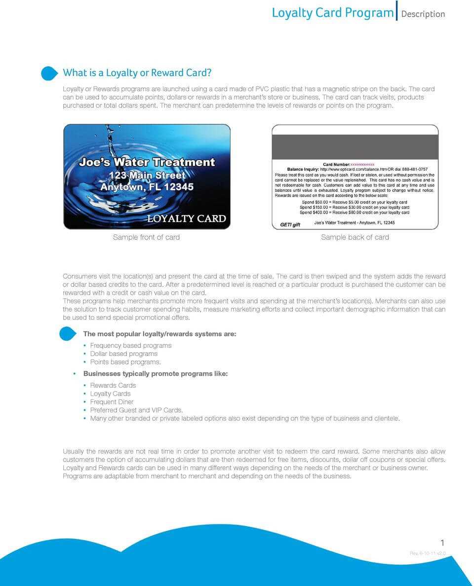 Loyalty Card Program Description – Pdf Pertaining To Frequent Diner Card Template