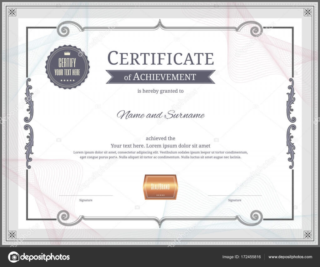 Luxury Certificate Template With Elegant Border Frame In Commemorative Certificate Template